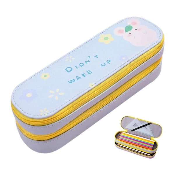 Pen Pencil Case Pouch, Large Capacity Makeup Cosmetic bag Storage Organizer, Double-layer Cute kawaii Back To School Supplie for Teen Girls