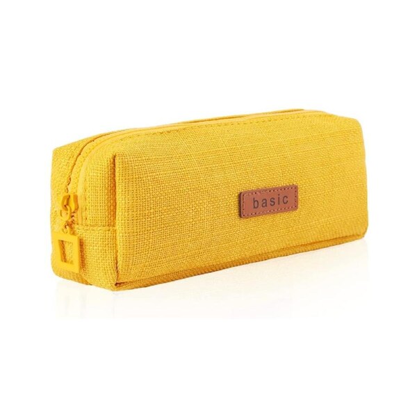 Big capacity Pencil Case Zippered Canvas Pencil Pen Pouch Stationery Organizer