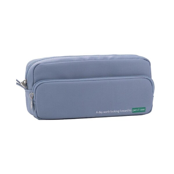 High Capacity Pencil Pen Case 2 Compartments Pen Bag Handheld Pen Pouch Stationery Organizer