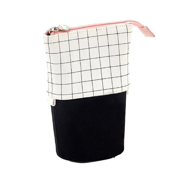 Pencil Case Pencil Pouch Plaid Pen Bag Pen Pouch Zipper Pencil Holder Stationery Organizer