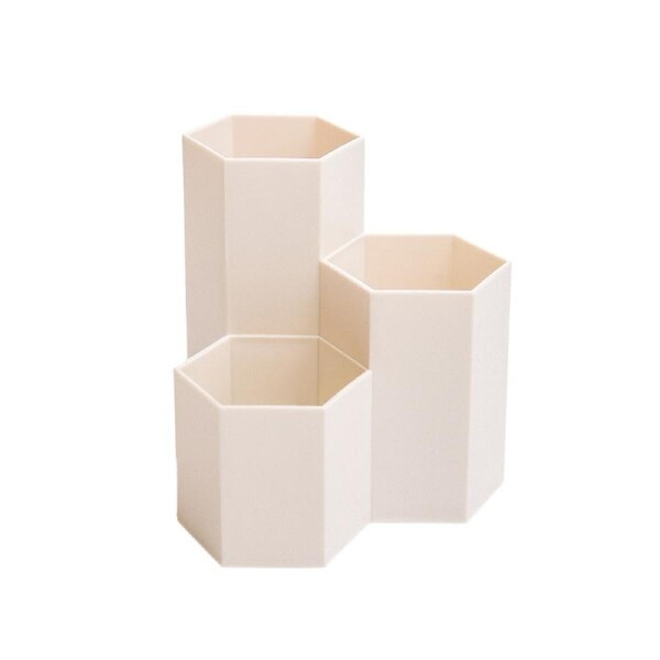 Hexagonal diamond pen holder, student desk stationery storage box