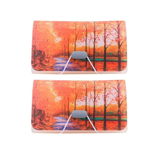 2 Pack 13 Pockets File Organizer, A6 Letter Size, Expanding Receipt Invoice Coupon Folder