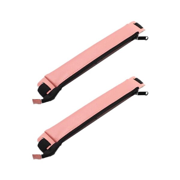 Pencil Case (2 Pack), PU Leather Pen Pencil Pouch Holder Stationery Zipper Bag with Elastic Strap for Pens, Pencils,Eraser