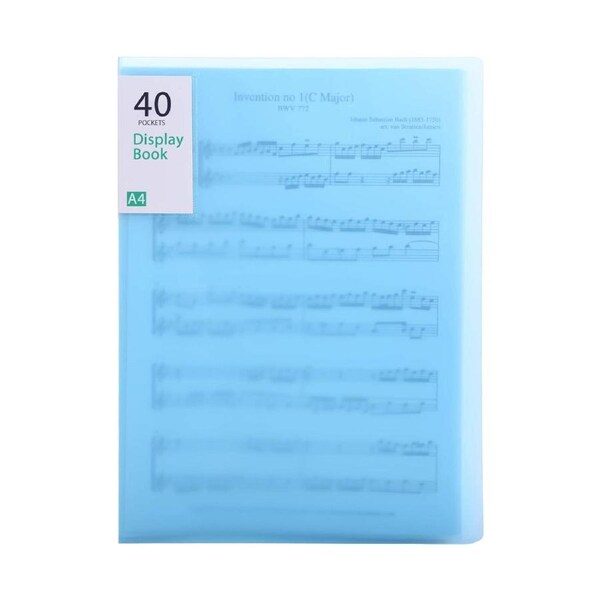 40 Pockets Plastic Presentation Book Portfolio Folder File Folder Clear Sleeves Protectors Display Book Document