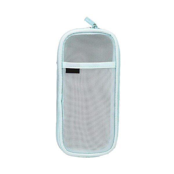 Grid Mesh Pencil Bag Clear Simple Stationery Organizer Multi-Color Pen Marker Pouch