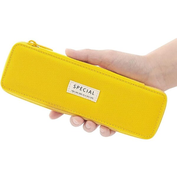 Pencil Case Small Pencil Pouch Portable Pen Bag for Office School Teen Girl Boy Men Women Adult-Black