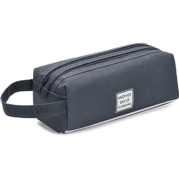 Pencil Bag Pen Case, Large Capacity Students Stationery Pouch Pencil Holder Desk Organizer with Double Zipper