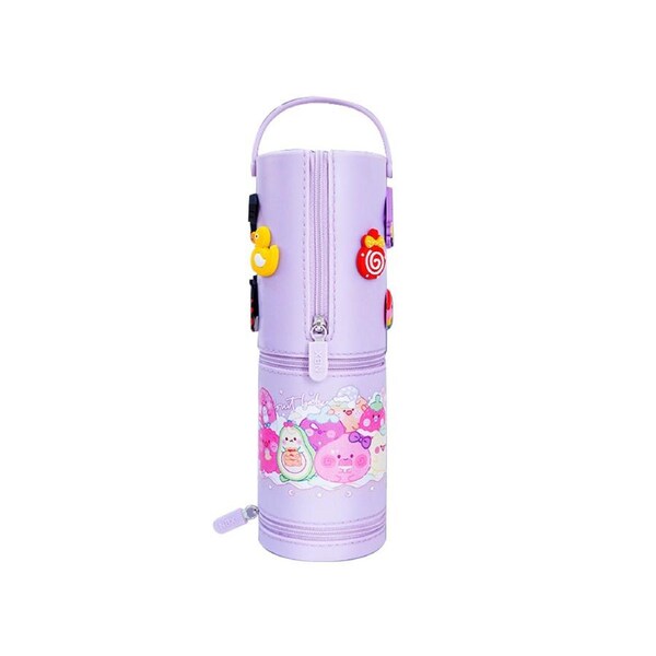 Cute Pen Pounch with Zipper Kawaii Big Capacity Standing Handheld Portable Stationary Box