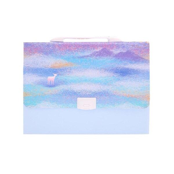 Expanding File Folder - Pockets File Organizer with Handle and Buckle, A4 Letter Size Filing Box