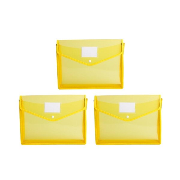 3 packs Plastic File Folder Envelopes Expanding File Wallet Document Folder with Snap Closure