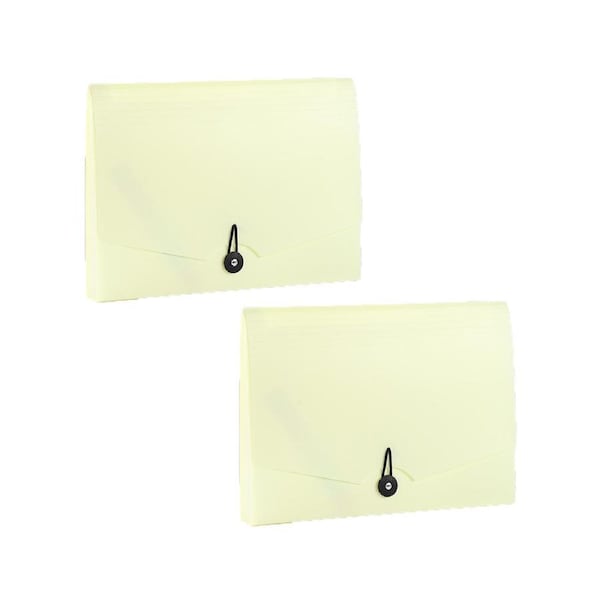 2 Pack File Organizer 12 Pocket Expanding File Folder with Labels Portable Filing Folder