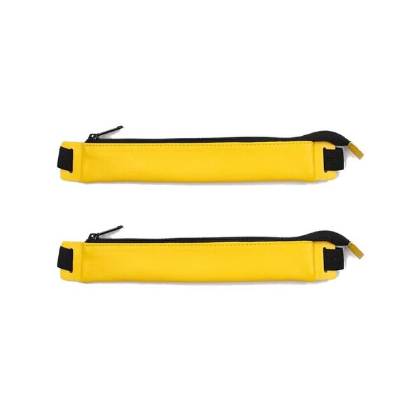 Pencil Case (2 Pack), PU Leather Pen Pencil Pouch Holder Stationery Zipper Bag with Elastic Strap for Pens, Pencils,Eraser