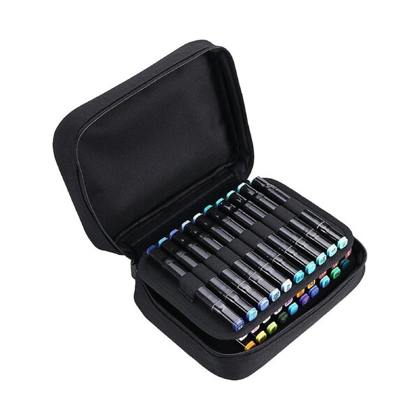 Carrying Case Organizer-Slots Canvas Zippered Markers Storage for Touch Spectrum Noir Paint Markers