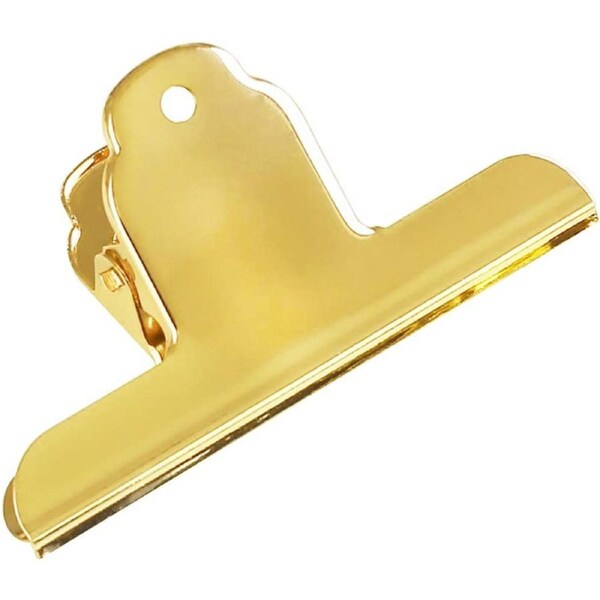 Gold Stainless Steel Bulldog Paper Clips, 2 Pack Metal Large Binder Clips Clamp File Holder for Drawing Board, Painting, Pictures