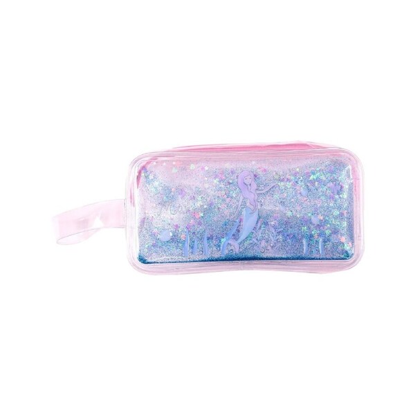 Floating Glitter Holographic Pencil Pouch, Zippered Pencil Pouch, Pen Case Pencil Bags