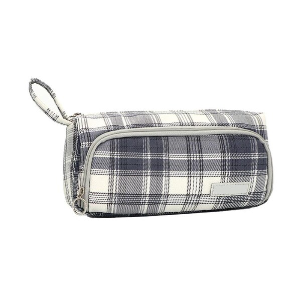 Multi Compartments Collection Independent Zipper Compartments with Handle Strap Pencil Case