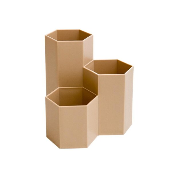 Hexagonal diamond pen holder, student desk stationery storage box