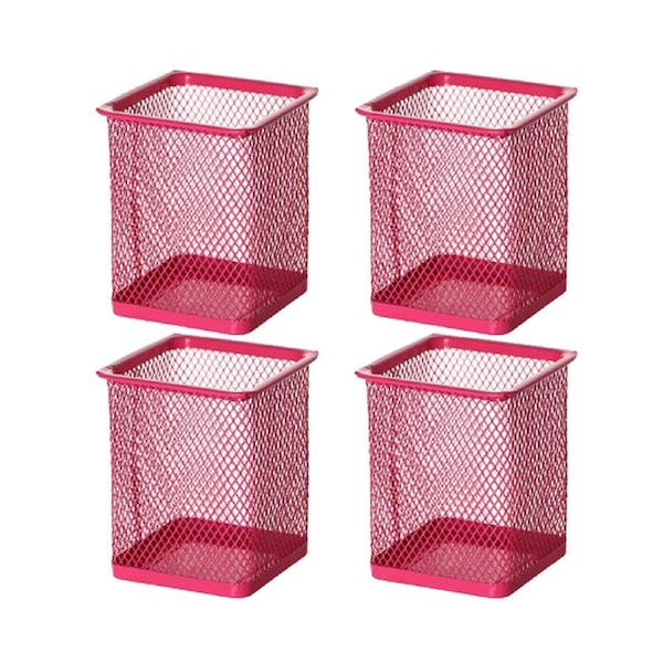 4PCS Pen Holder Mesh Pencil Holder Durable Metal Pencil Holder for Office Desk Round Pen Organizer