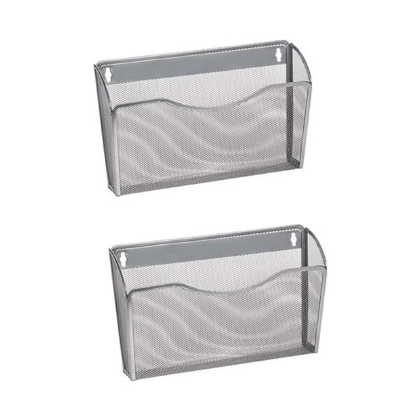 Single Pocket Office Mesh Collection Wall Mount Hanging File Holder Organizer Vertical Wall File Rack for School Home or Office