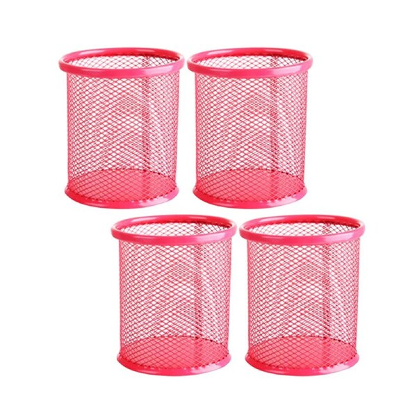 4PCS Pen Holder Mesh Pencil Holder Durable Metal Pencil Holder for Office Desk Round Pen Organizer
