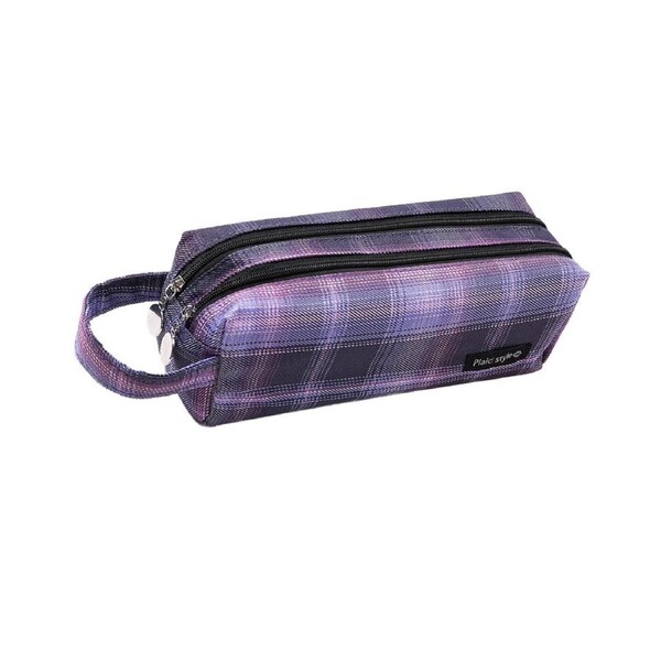 Stationery Large Pencil Bag with Handle Strap Durable Pencil Case with Two Compartments