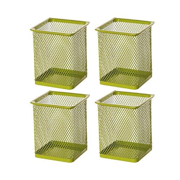 4PCS Pen Holder Mesh Pencil Holder Durable Metal Pencil Holder for Office Desk Round Pen Organizer