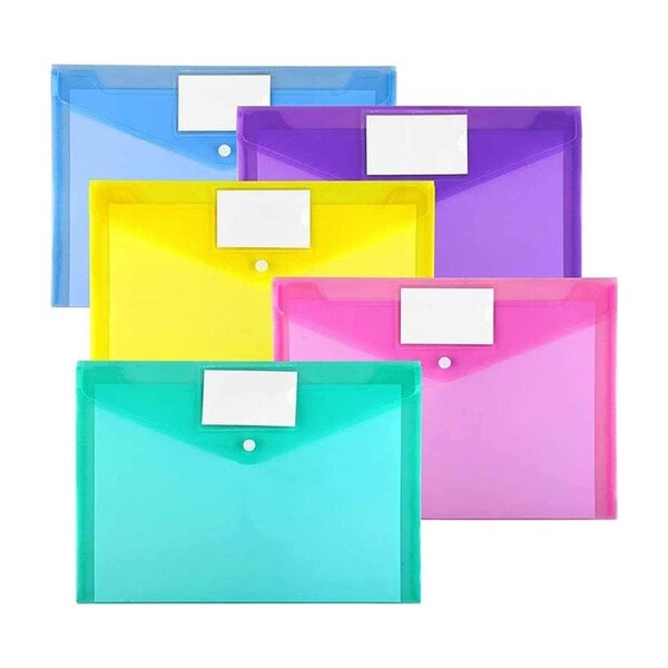 10 Pack Plastic Envelopes Poly Envelopes, Clear Document Folders Letter A4 Size File Envelopes Home Work Office Organization