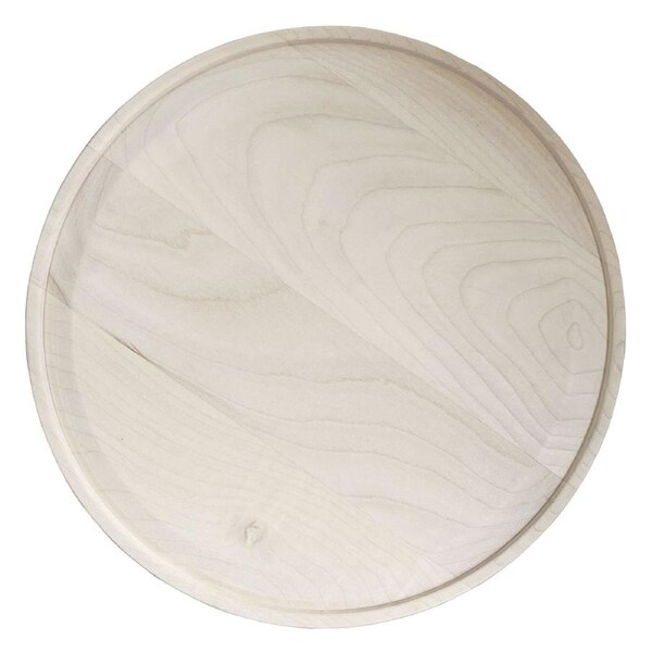 Klawe 26cm x 2cm Maple Wood Round Serving Board with Rim