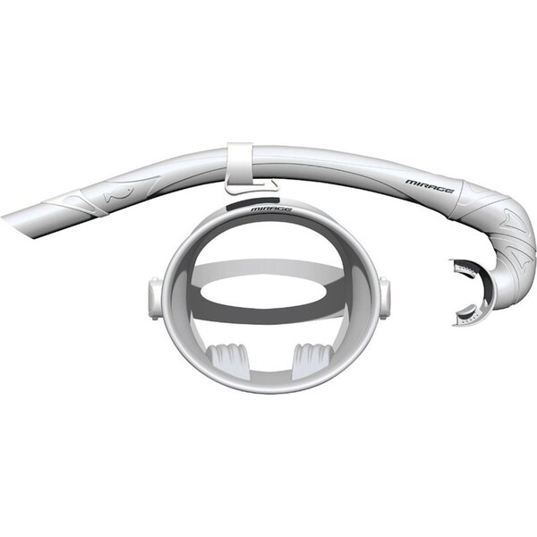 Mirage Oceania Mask and Snorkel Underwater Swimming Activity Set White