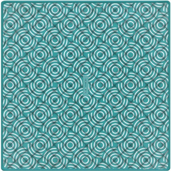 Mirage Beach Sand Waterproof Padded Outdoor Mat with Umbrella Hole Aqua 2x2m