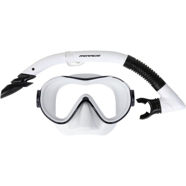 Mirage Phantom Silicone Mask and Snorkel Underwater Swimming Set Adult White