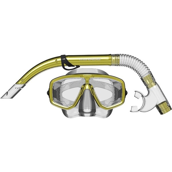 Mirage Cruise Silicone Underwater Swimming Mask and Snorkel Adult Yellow