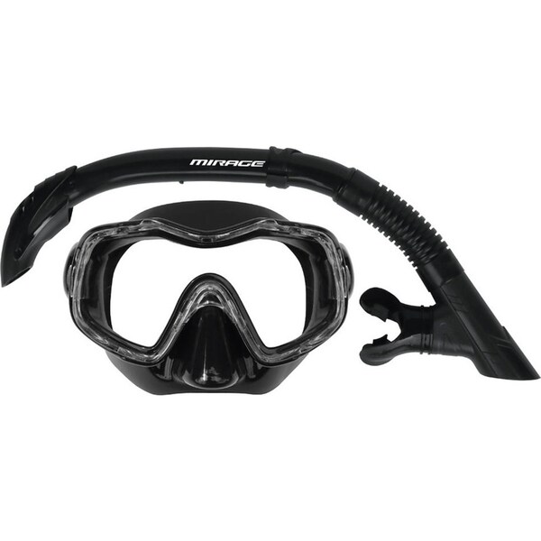 Mirage Raven Silicone Underwater Swimming Mask and Snorkel Junior Black