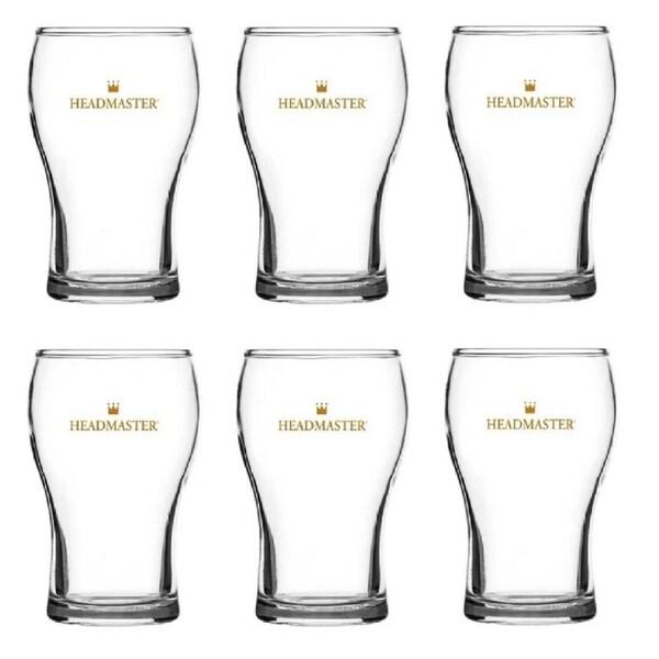 Crown Nucleated Headmaster Beer Washington Glasses 425ml - Set of 6