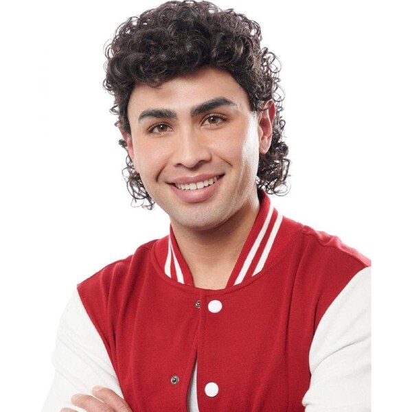 80s Jock Brown Curly Wig