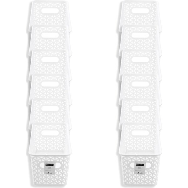 12x Boxsweden Wicker Storage Basket Organiser w/ Carry Handle 15.5x34cm Assorted