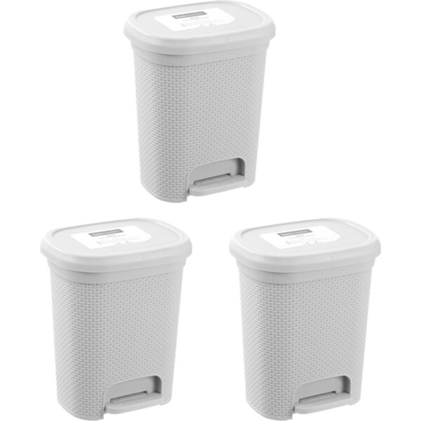 3x Boxsweden Aero 6.5L Bathroom Pedal Bin Trash/Rubbish Waste Storage Assorted