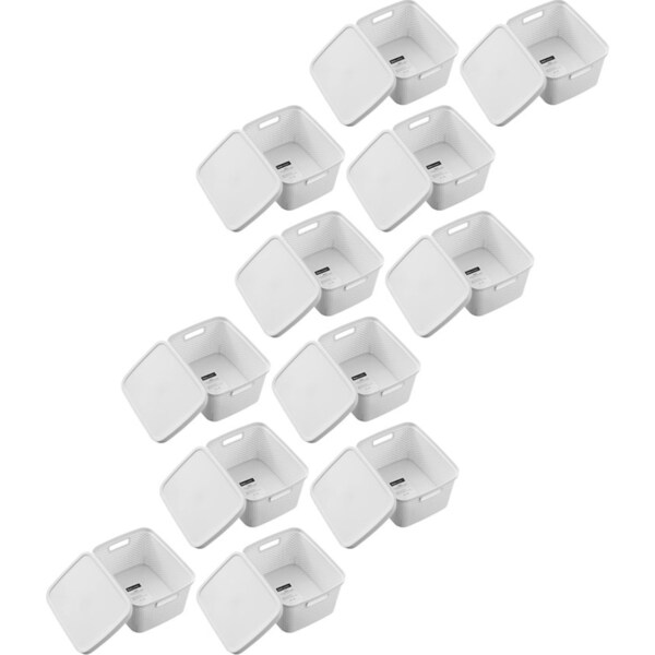12x Boxsweden Aero Lidded Storage Carry Basket Home Organiser 7.5L/27.5cm Assort