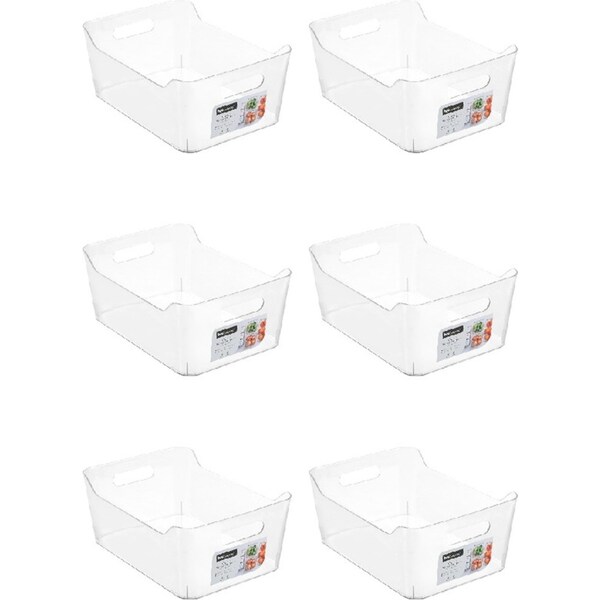 6x Boxsweden Crystal Food Storage Container w/ Carry Handle 34.5x25cm Large CLR