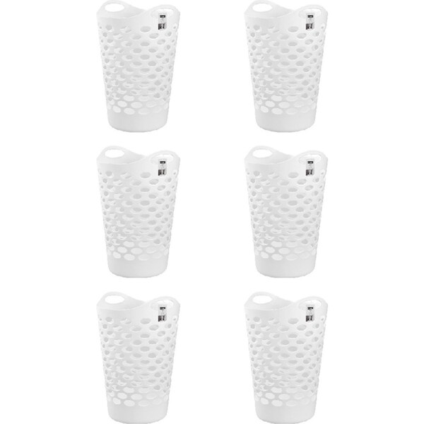 6x Boxsweden 65L Flexible Laundry Carry Basket Clothes Humper 40x43cm Asstd