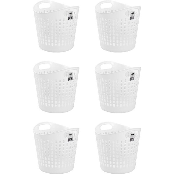 6x 2pc Boxsweden 55L Flexible Laundry Carry Basket Clothes Humper 43x46cm Asstd
