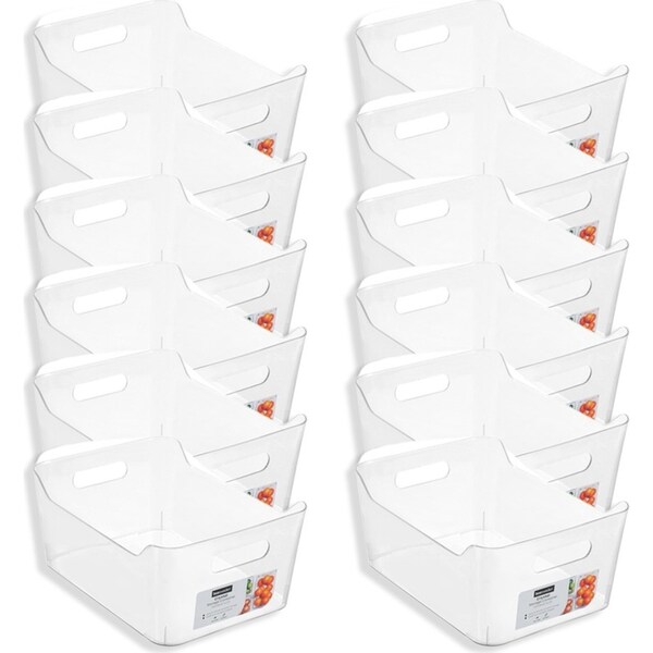 12x Boxsweden Crystal Food Storage Container w/ Carry Handle 25x18cm Medium CLR