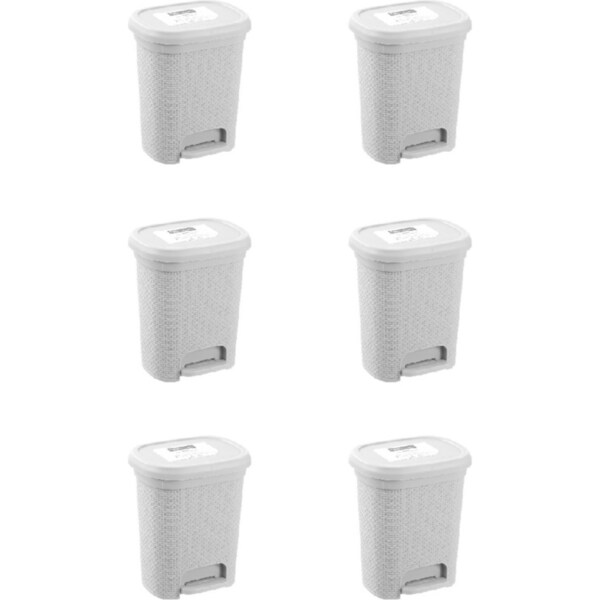 6x Boxsweden Aero 6.5L Bathroom Pedal Bin Trash/Rubbish Waste Storage Assorted