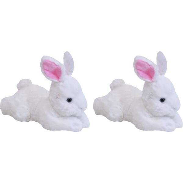 2x LVD Plush Belly Bunny White Kids/Childrens Stuffed Animal/Soft Toy 31x16cm 0+