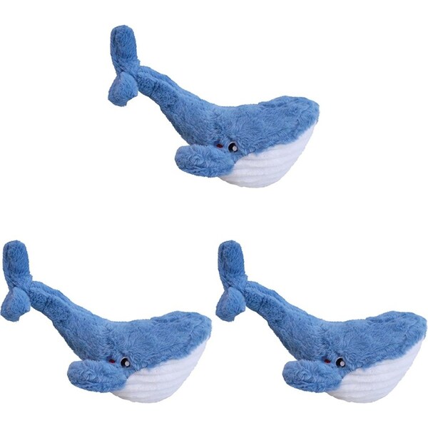 3x LVD Plush Blue Whale Kids/Childrens Stuffed Animal/Soft Toy 33x12cm Blue 0+