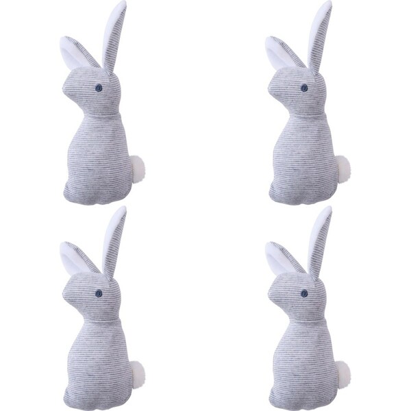 4x LVD Plush Sensory Bunny Kids/Childrens Stuffed Animal/Soft Toy 19x7cm Grey 0+