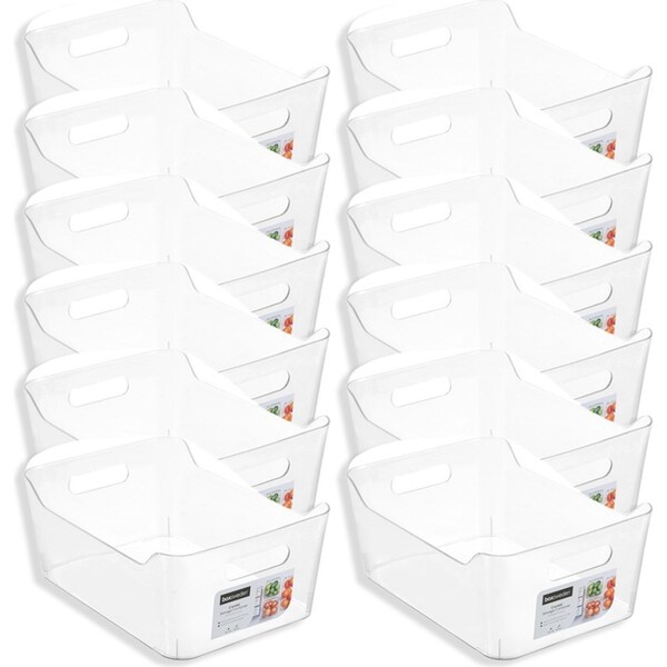 12x Boxsweden Crystal Food Storage Container w/ Carry Handle 34.5x25cm Large CLR