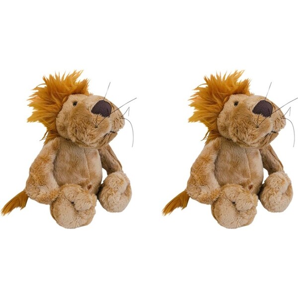 2x LVD Plush Lenny Lion Kids/Childrens Stuffed Animal/Soft Toy 21x10cm Brown 0+