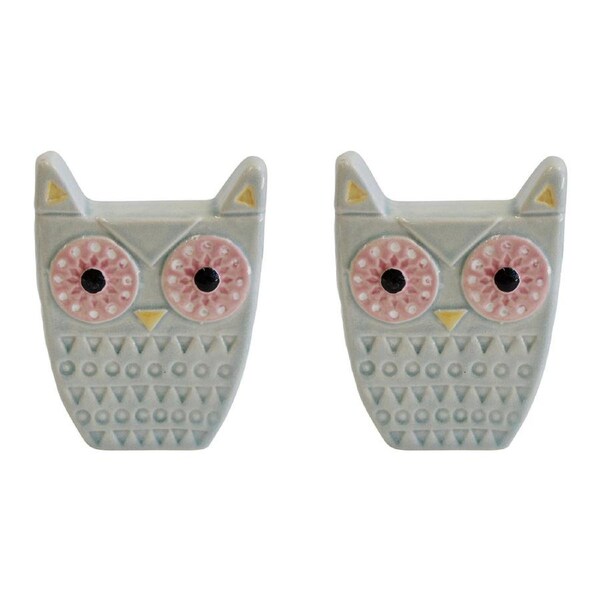 2x LVD Quirky Owl Ivory Decorative Sculpture Tabletop Home/Lounge Indoor Decor