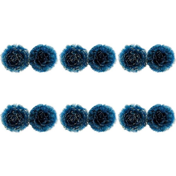 6x LVD Clip Flower Ball Teal Seasonal Christmas Decoration Ornament Home Decor